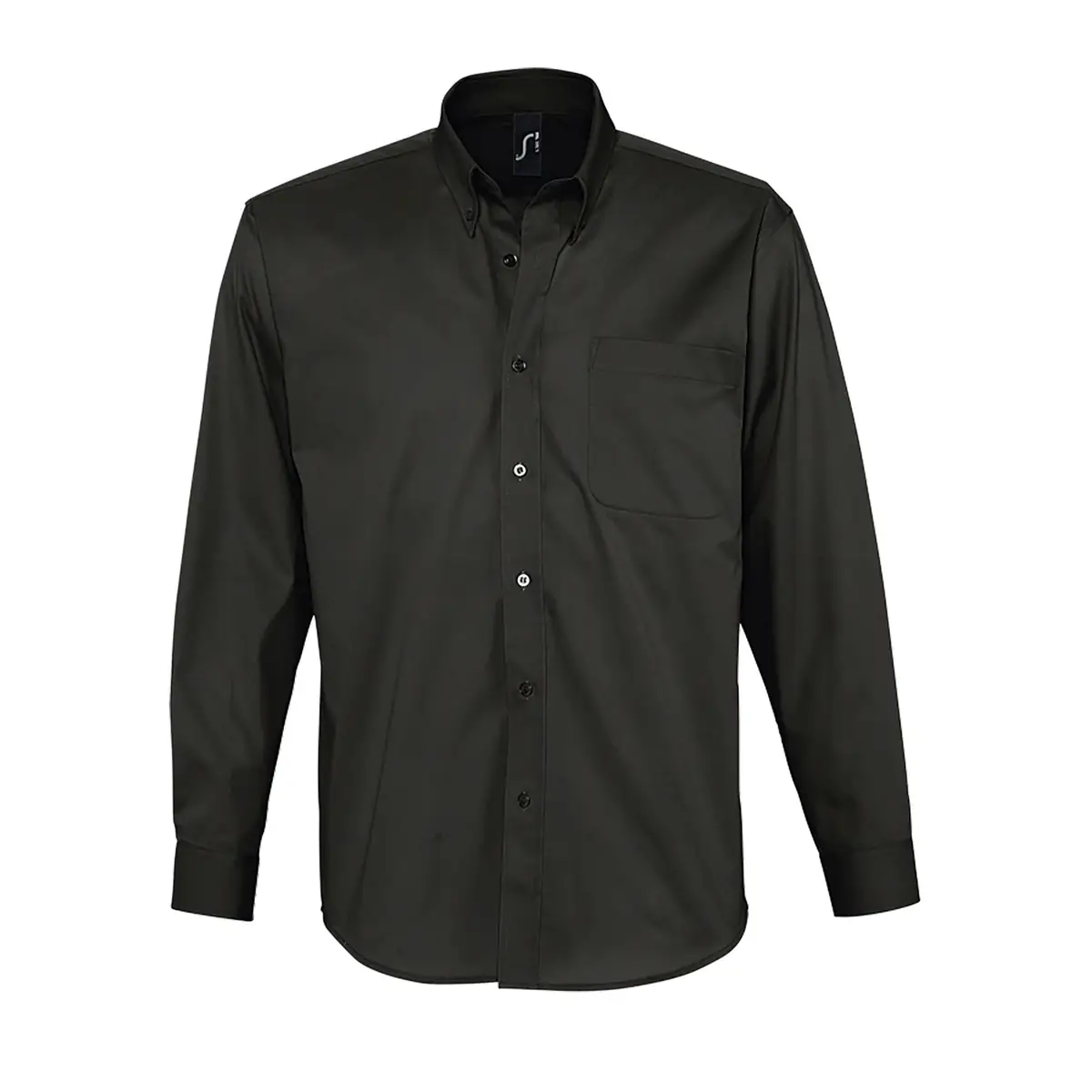 Camisa twill manga larga SOL’S BEL-AIR 16090 3 Camisa twill manga larga SOL’S BEL-AIR 16090 en Negro, frontal sin persona.