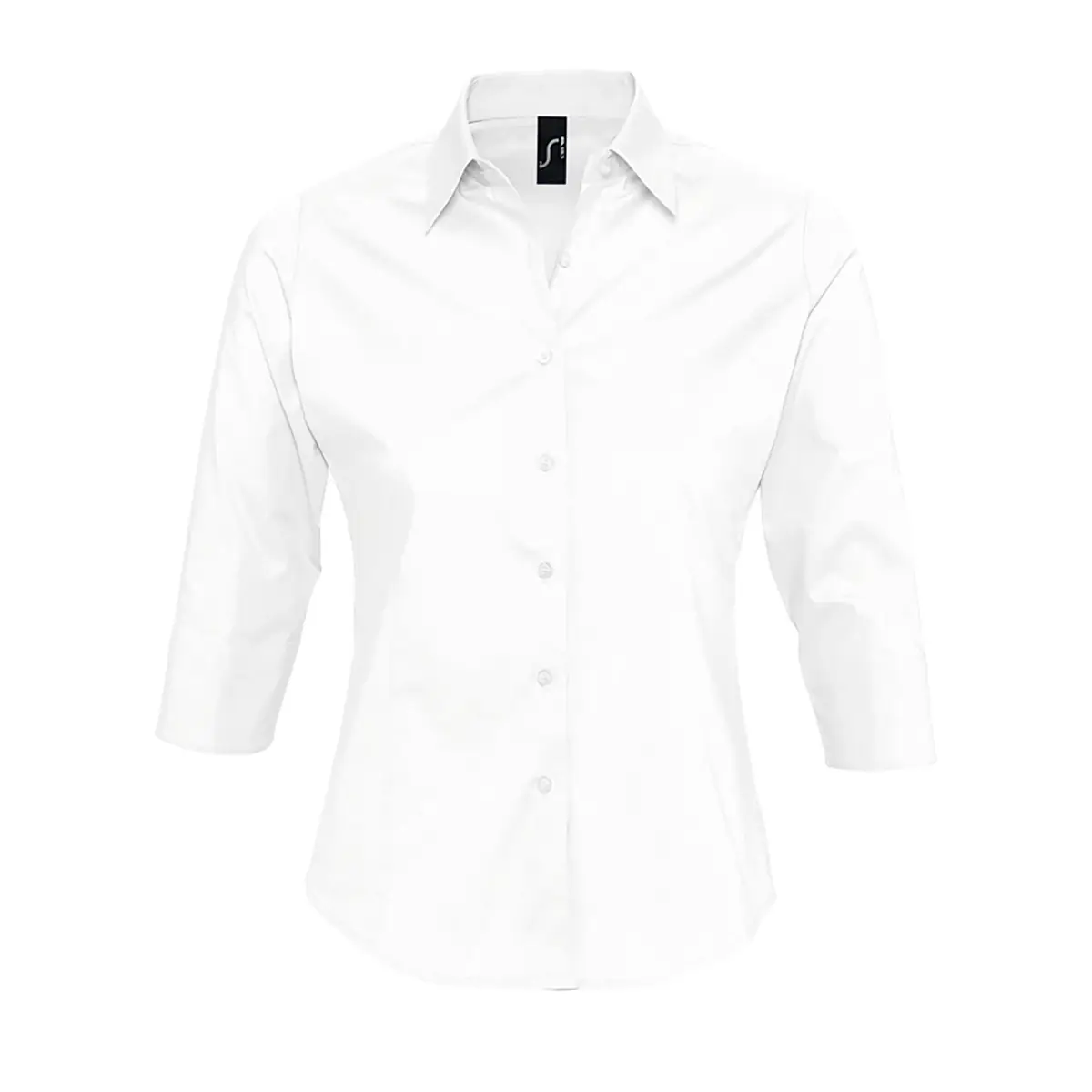 Camisa mujer manga 3/4 SOL’S EFFECT 17010 3 Camisa mujer manga 3/4 SOL’S EFFECT 17010 en Blanco, frontal sin persona.