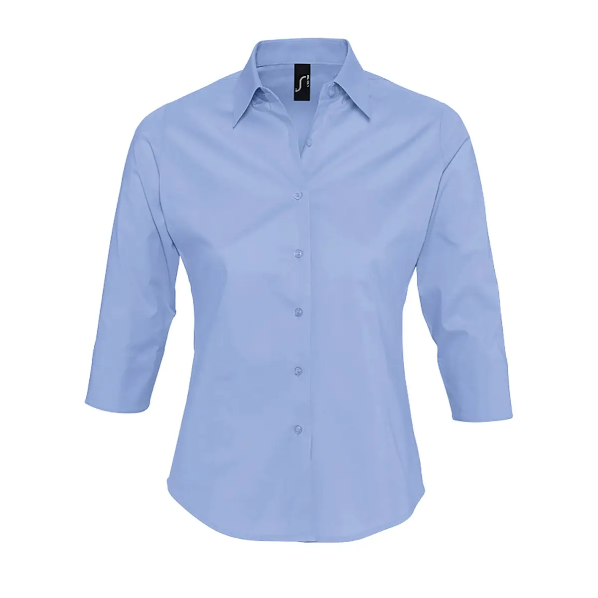 Camisa mujer manga 3/4 SOL’S EFFECT 17010 4 Camisa mujer manga 3/4 SOL’S EFFECT 17010 en Cielo claro, frontal sin persona.
