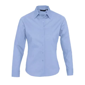 Camisa mujer manga larga SOL’S EDEN 17015 en Cielo claro, frontal sin persona.
