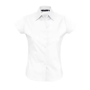 Camisa manga corta mujer SOL’S EXCESS 17020 en Blanco, frontal sin persona.