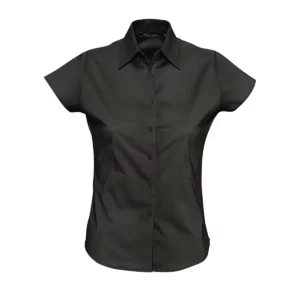Camisa manga corta mujer SOL’S EXCESS 17020 en Negro, frontal sin persona.