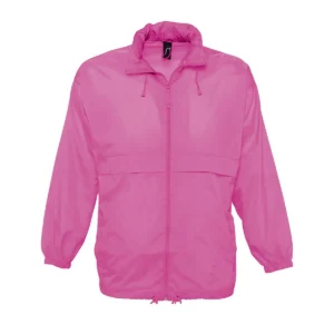 Cortavientos unisex SOL’S SURF 32000 en Rosa flúor, frontal sin persona.