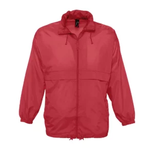 Cortavientos unisex SOL’S SURF 32000 en Rojo, frontal sin persona.