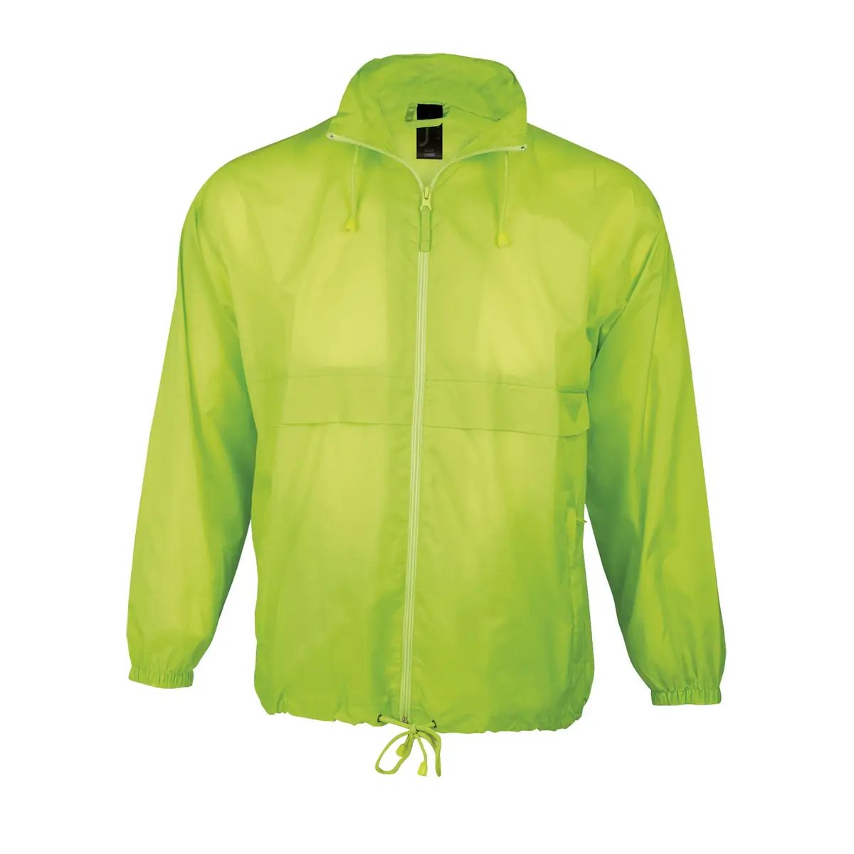 Cortavientos unisex SOL’S SURF 32000 9 Cortavientos unisex SOL’S SURF 32000 en Verde lima flúor, frontal sin persona.