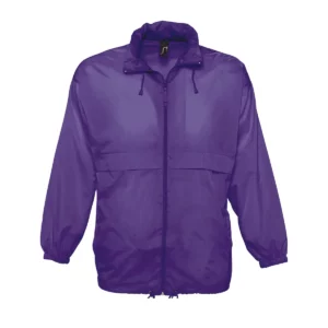 Cortavientos unisex SOL’S SURF 32000 en Morado oscuro, frontal sin persona.