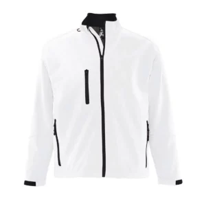 Chaqueta softshell hombre SOL’S RELAX 46600 en Blanco, frontal sin persona.