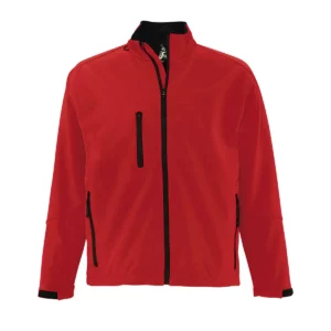 Chaqueta softshell hombre SOL’S RELAX 46600 en Rojo chili, frontal sin persona.