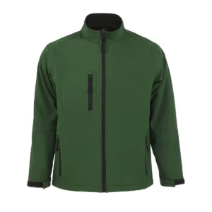 Chaqueta softshell hombre SOL’S RELAX 46600 en Verde botella, frontal sin persona.