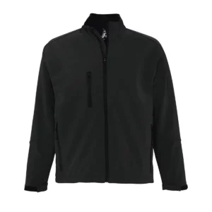 Chaqueta softshell hombre SOL’S RELAX 46600 en Negro, frontal sin persona.