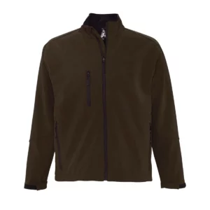 Chaqueta softshell hombre SOL’S RELAX 46600 en Chocolate oscuro, frontal sin persona.