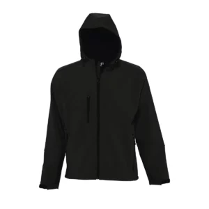 Chaqueta softshell hombre SOL’S REPLAY MEN 46602 en Negro, frontal sin persona.