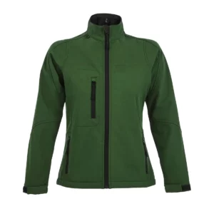 Chaqueta softshell mujer SOL’S ROXY 46800 en Verde botella, frontal sin persona.