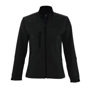 Chaqueta softshell mujer SOL’S ROXY 46800 en Negro, frontal sin persona.