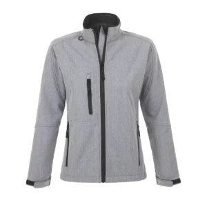 Chaqueta softshell mujer SOL’S ROXY 46800 en Gris mezcla, frontal sin persona.