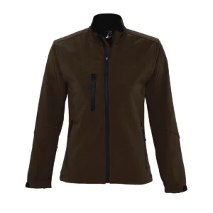 Chaqueta softshell mujer SOL’S ROXY 46800 en Chocolate oscuro, frontal sin persona.