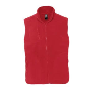 Chaleco polar unisex SOL’S NORWAY 51000 en Rojo, frontal sin persona.
