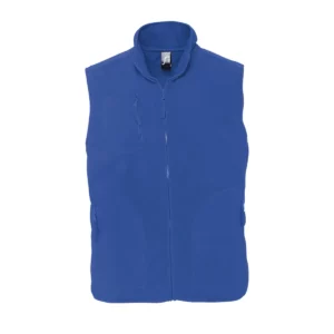 Chaleco polar unisex SOL’S NORWAY 51000 en Azul royal, frontal sin persona.