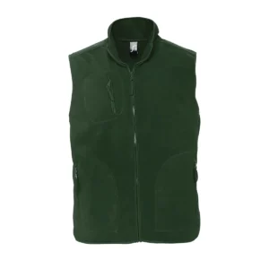 Chaleco polar unisex SOL’S NORWAY 51000 en Verde pino, frontal sin persona.