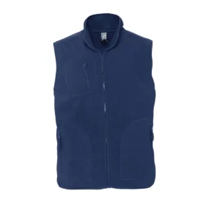 Chaleco polar unisex SOL’S NORWAY 51000 en Azul marino, frontal sin persona.
