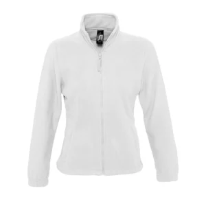 Chaqueta polar mujer SOL’S NORTH WOMEN 54500 en Blanco, frontal sin persona.