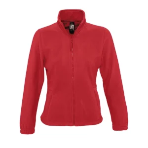 Chaqueta polar mujer SOL’S NORTH WOMEN 54500 en Rojo, frontal sin persona.