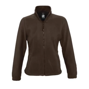 Chaqueta polar mujer SOL’S NORTH WOMEN 54500 en Chocolate oscuro, frontal sin persona.