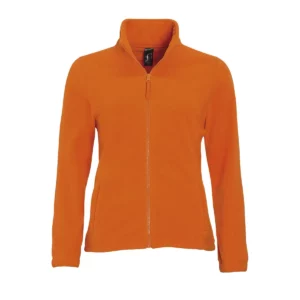 Chaqueta polar mujer SOL’S NORTH WOMEN 54500 en Naranja, frontal sin persona.
