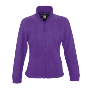 Chaqueta polar mujer SOL’S NORTH WOMEN 54500 en Morado oscuro, frontal sin persona.
