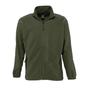 Chaqueta polar hombre SOL’S NORTH 55000 en Army, frontal sin persona.