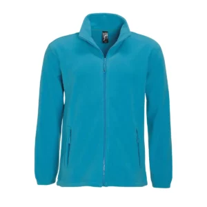 Chaqueta polar hombre SOL’S NORTH 55000 en Aqua, frontal sin persona.