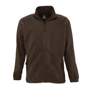 Chaqueta polar hombre SOL’S NORTH 55000 en Chocolate oscuro, frontal sin persona.