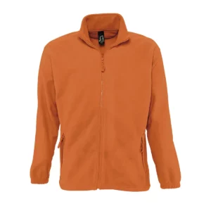 Chaqueta polar hombre SOL’S NORTH 55000 en Naranja, frontal sin persona.
