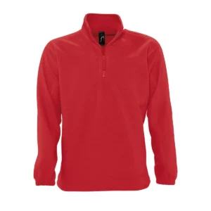 Polar media cremallera SOL’S NESS 56000 en Rojo, frontal sin persona.