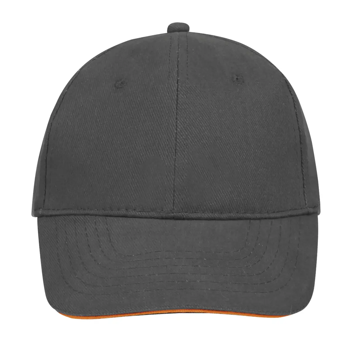 Gorra unisex SOL’S BUFFALO 88100 23 Gorra unisex SOL’S BUFFALO 88100 en Gris oscuro/Naranja, frontal sin persona.