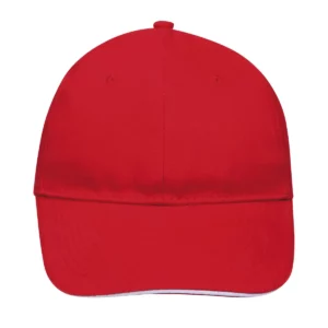 Gorra unisex SOL’S BUFFALO 88100 en Rojo/Blanco, frontal sin persona.