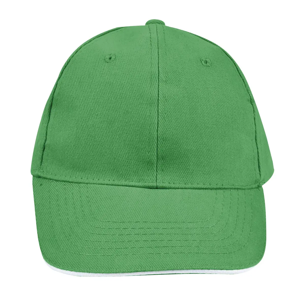 Gorra unisex SOL’S BUFFALO 88100 22 Gorra unisex SOL’S BUFFALO 88100 en Verde pradera/Blanco, frontal sin persona.