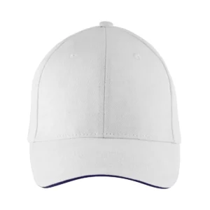 Gorra unisex SOL’S BUFFALO 88100 en Blanco/French marino, frontal sin persona.