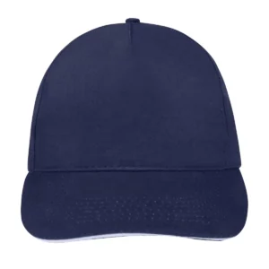 Gorra unisex SOL’S SUNNY 88110 en French marino/Blanco, frontal sin persona.