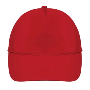 Gorra unisex SOL’S BUZZ 88119 en Rojo, frontal sin persona.