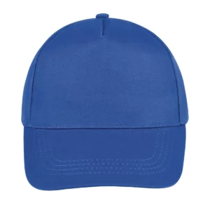 Gorra unisex SOL’S BUZZ 88119 en Azul royal, frontal sin persona.