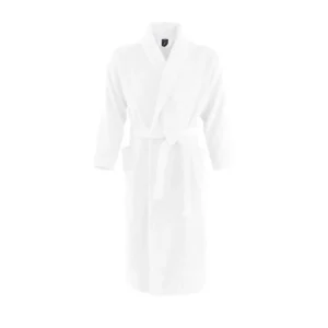 Albornoz unisex SOL’S PALACE 89100 en Blanco, frontal sin persona.