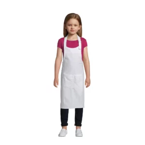 Delantal infantil SOL’S GALA KIDS 00599 en Blanco, con modelo.