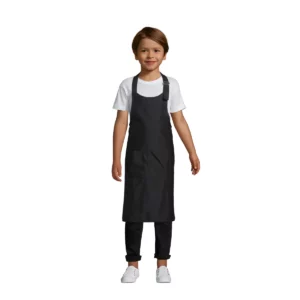 Delantal infantil SOL’S GALA KIDS 00599 en Negro, con modelo.