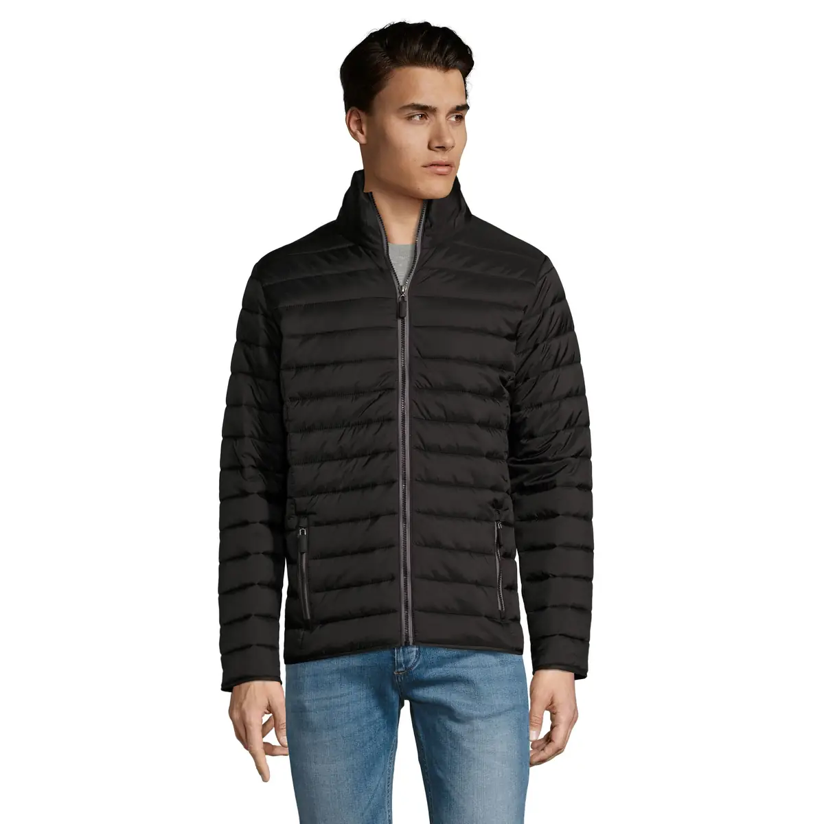 Chaqueta acolchada hombre SOL’S RIDE MEN 01193 6 Chaqueta acolchada hombre SOL’S RIDE MEN 01193 en Negro, frontal con modelo.