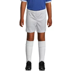 Pantalón corto infantil SOL’S SAN SIRO KIDS 2 01222 en Blanco, vista frontal con modelo.