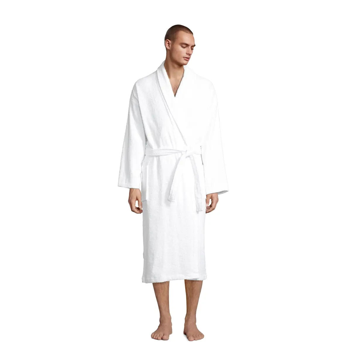 Albornoz unisex SOL’S PALACE 89100 2 Albornoz unisex SOL’S PALACE 89100 en Blanco, vista frontal con modelo.