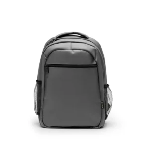 Mochila de nylon reciclado Stamina Rubix 1015, gris, vista frontal de la mochila