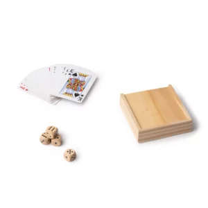 Set de juegos Stamina Brisca 1016, crudo, vista del contenido junto a la caja