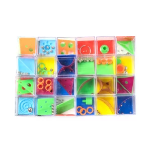 Pack de 24 juegos de habilidad Stamina Cubik 1041, transparente, vista frontal del pack de 24 juegos